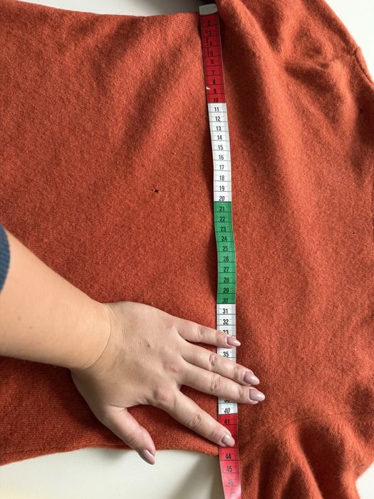 Sweter golf pomarańczowy ceglaty artigiano M wełna