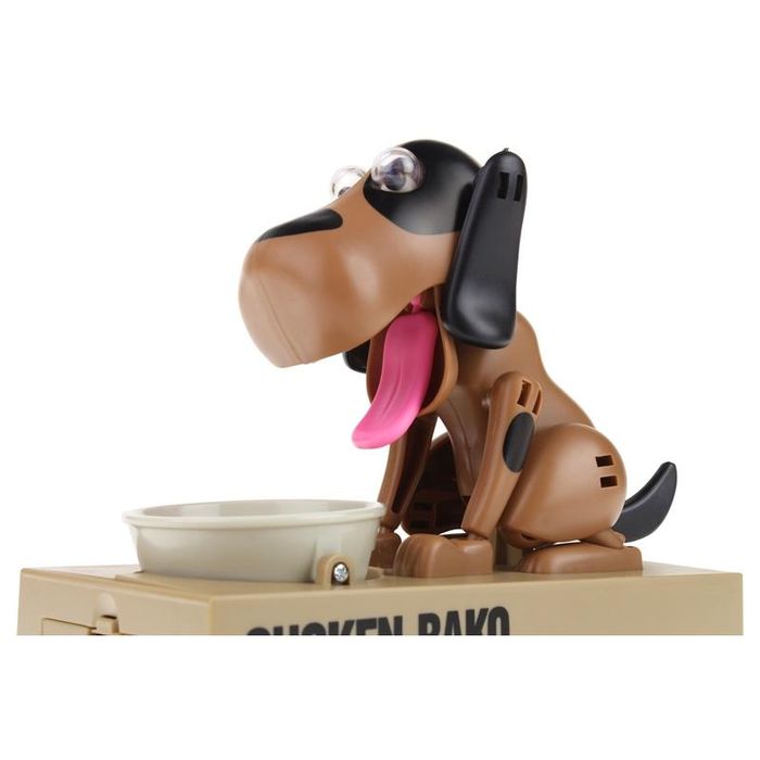 Skarbonka Interaktywna Automat Pies Piesek Zjada Monety Sejf - Brązowy