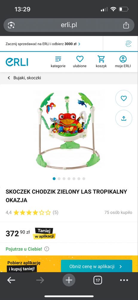 Skoczek chodzik zielony las