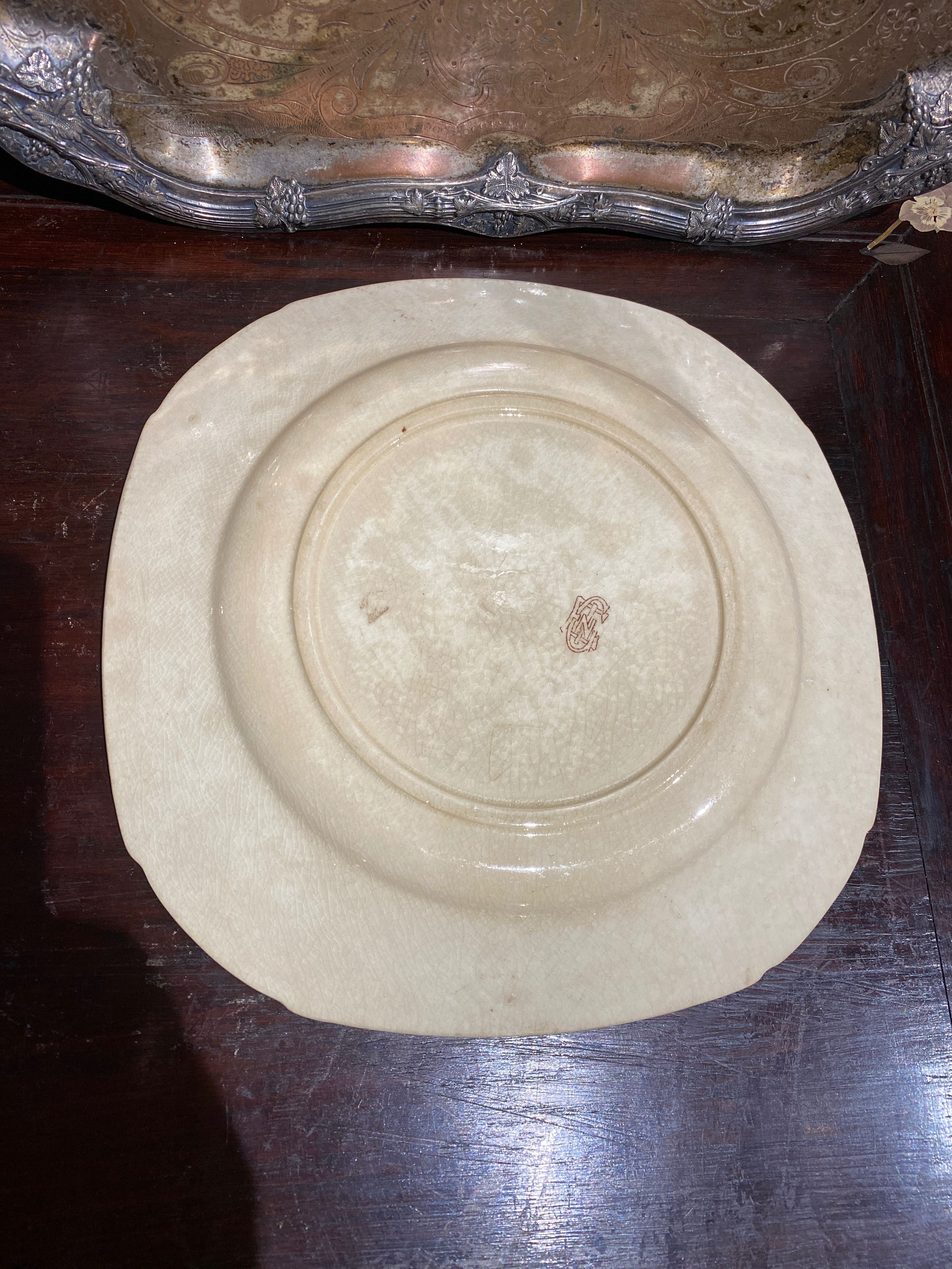 Prato Cerâmica Francesa 26 cm Arte Nova Anos 20