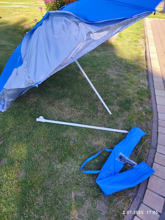 Nowy parasol 220cm ogrodowy plażowy, dwa boczne fartuchy.xxl duzy