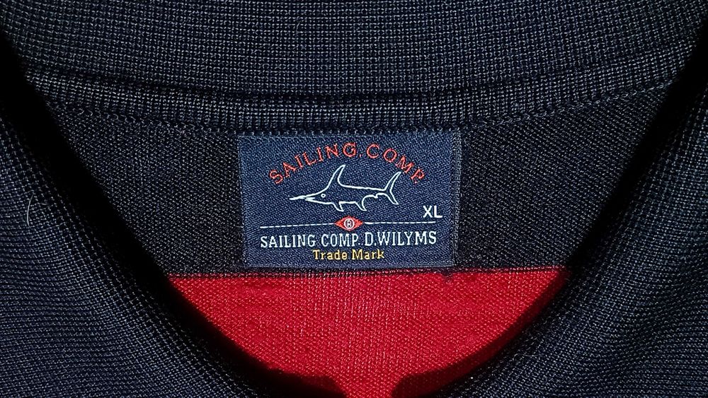 Męski lekki sweter SAILING COMP r.XL wełna stan bardzo dobry