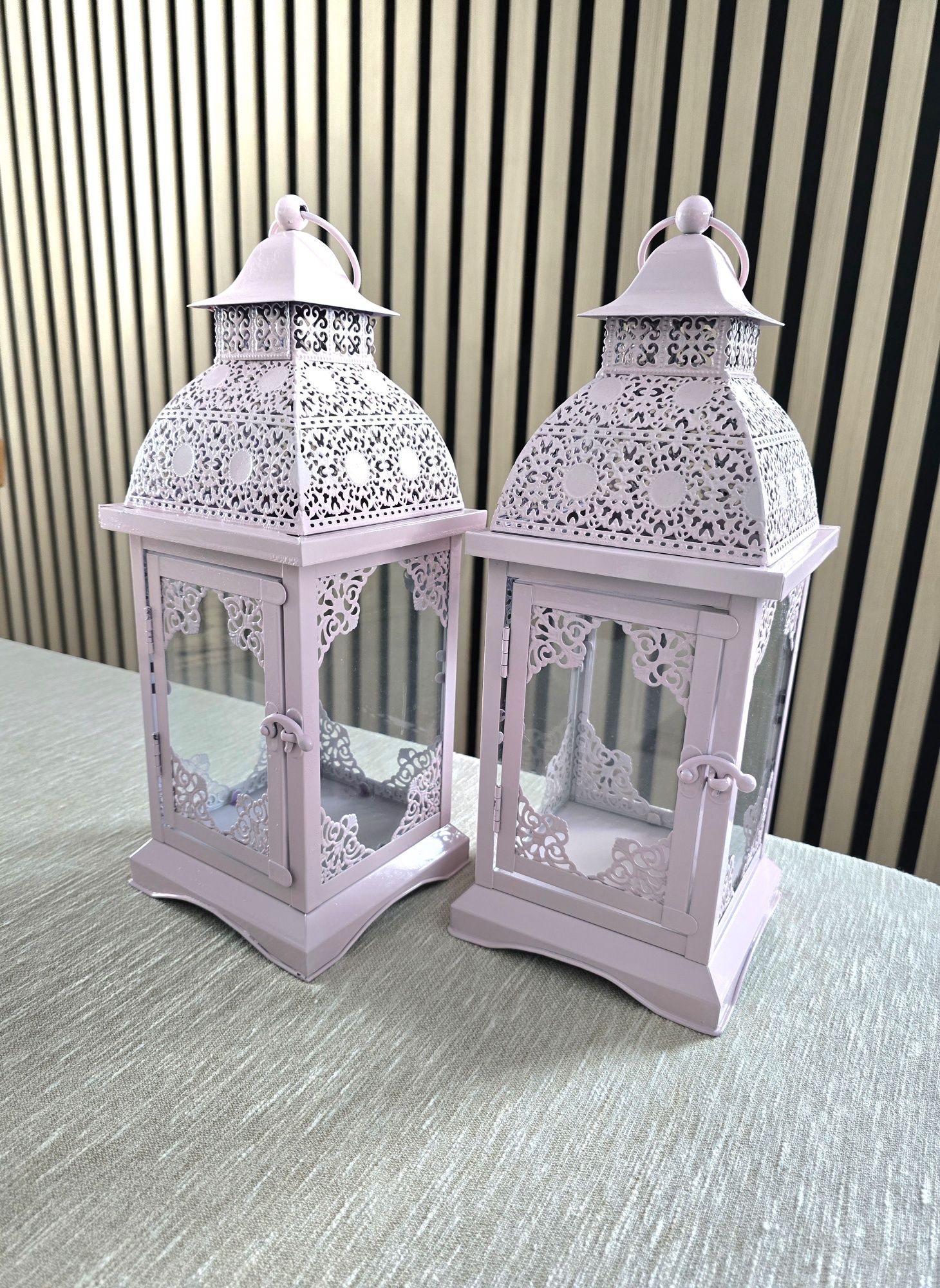 Home&You świecznik lampion latarnia duża pudrowy róż