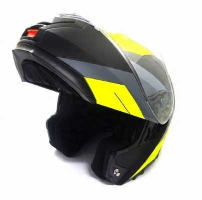 Kask motocyklowy VCAN V272 Wave Neon z z podnoszoną szczęką