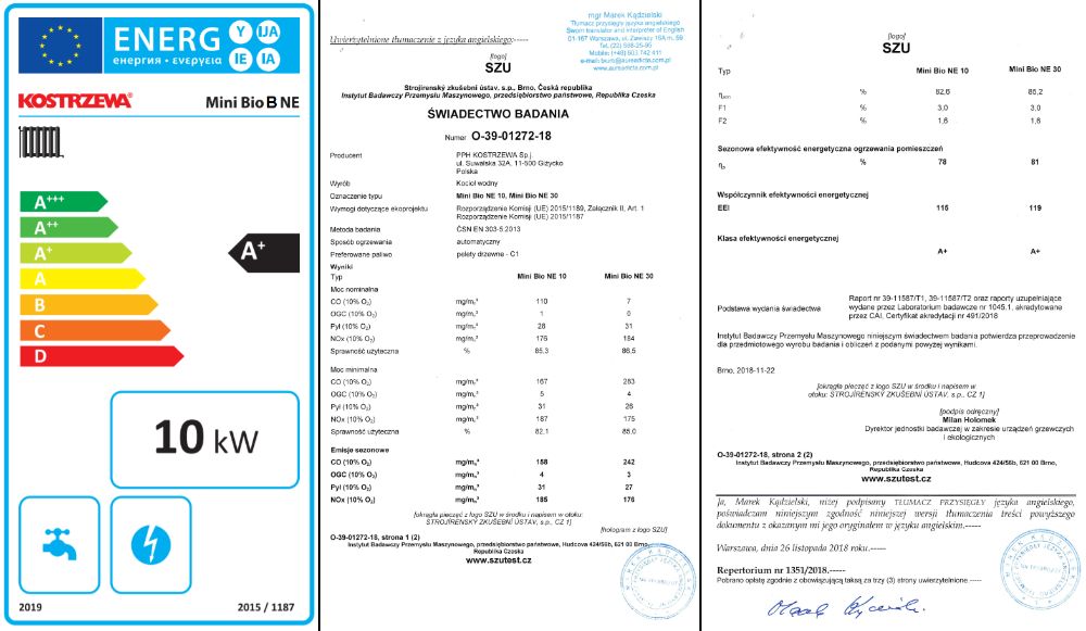 KOSTRZEWA Mini Bio B NE 10 kW kocioł piec na pelet pellet ECODESIGN