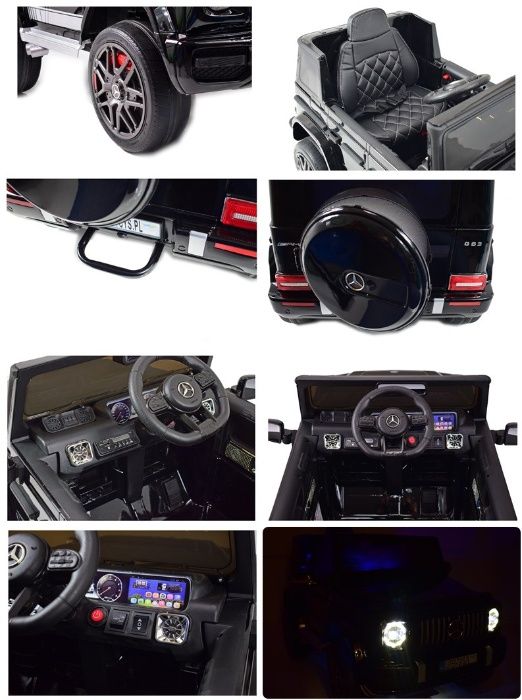 Auto na akumulator Mercedes G63 KOŁA EVA, Ecoskóra