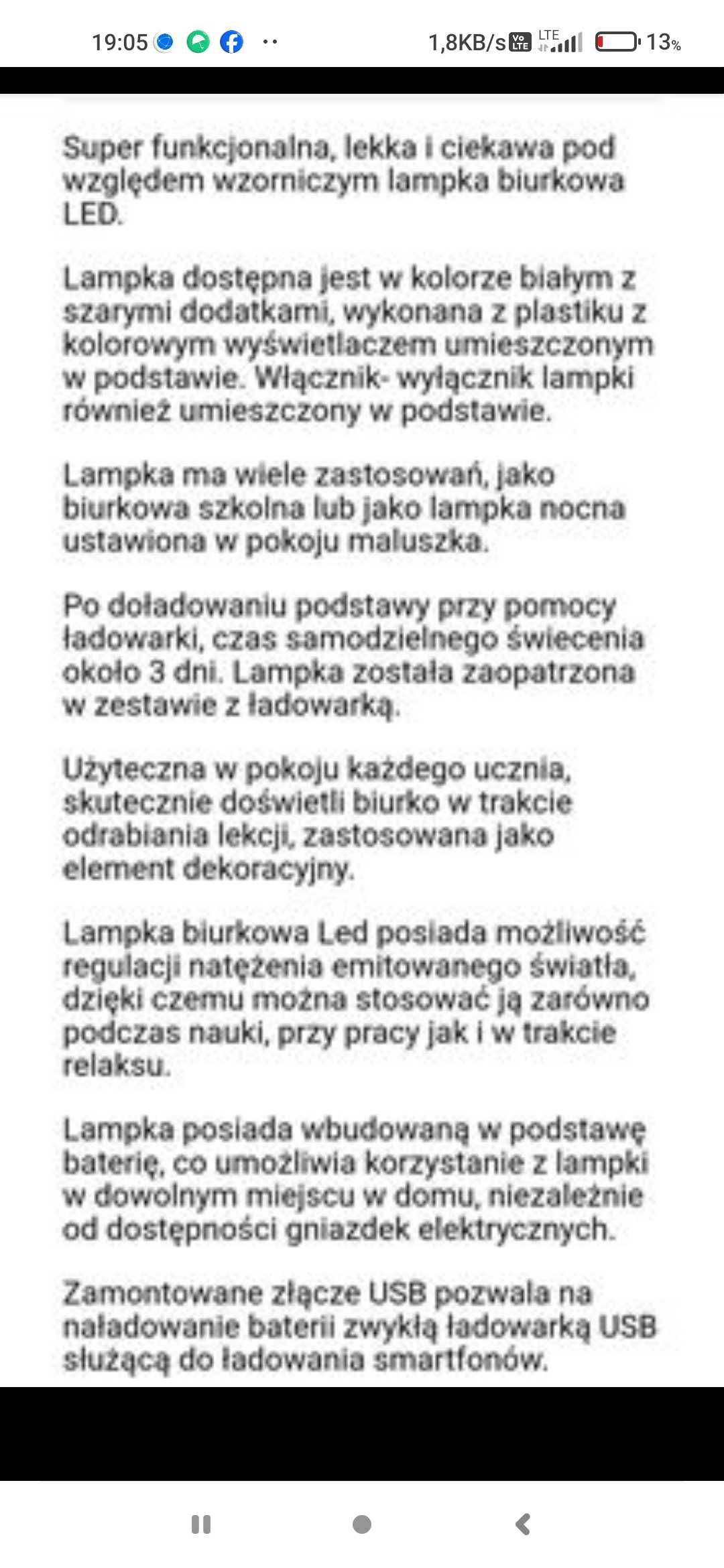 Lampka biurkowa LED z podświetleniem