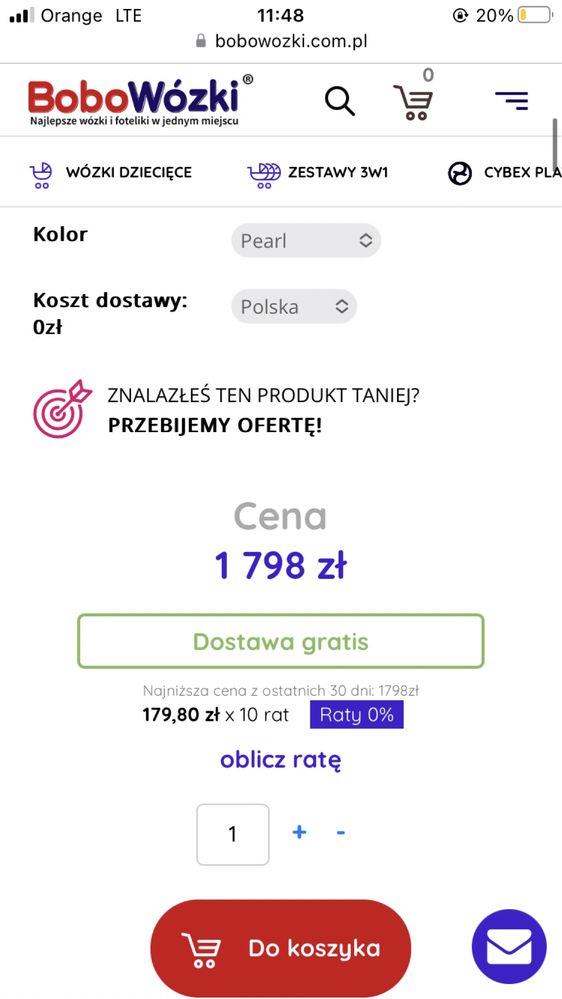 Wózek euro cart crox 2w1