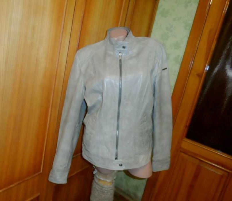 Кожаная натуральная куртка Mileston р. 50 женская на молнии, винтаж