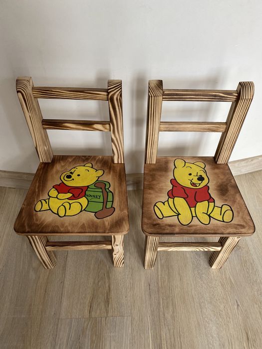 Krzesełko z oparciem drewniane dla dzieci myszka miki psi patrol