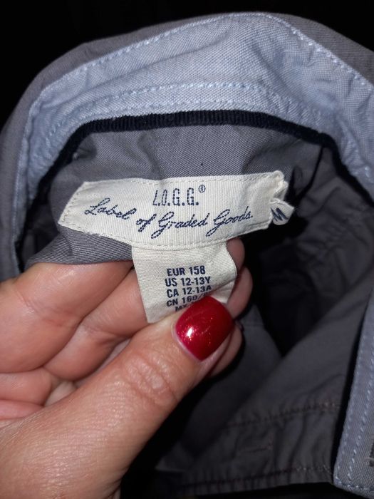 Серая рубашка с длинным рукавом на парня 12-13 лет, рост 160 см