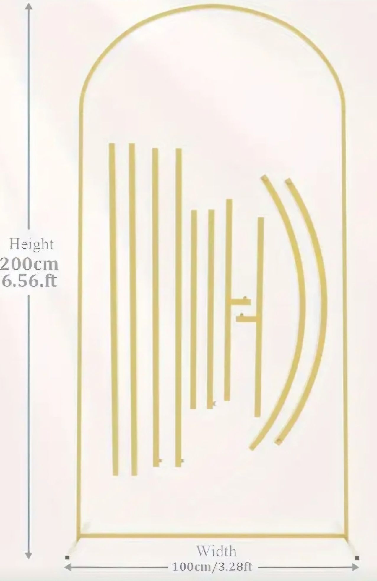 Suporte de arco metálico dourado