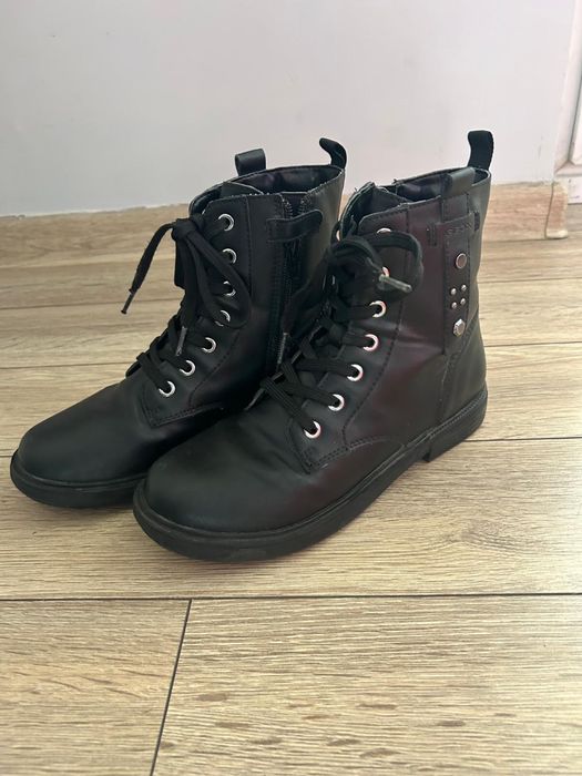 Geox czarne kozaki damskie rozm. 37 bardzo dobry stan suwak ocieplane