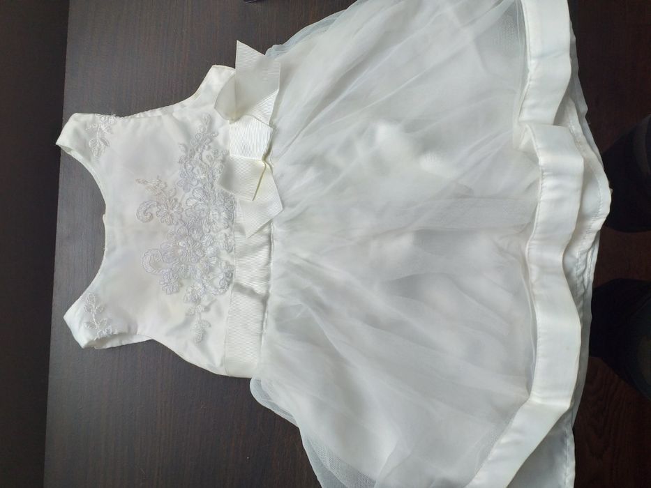 Sukienka do chrztu 74 buty sukieneczka chrzest biała wanilia