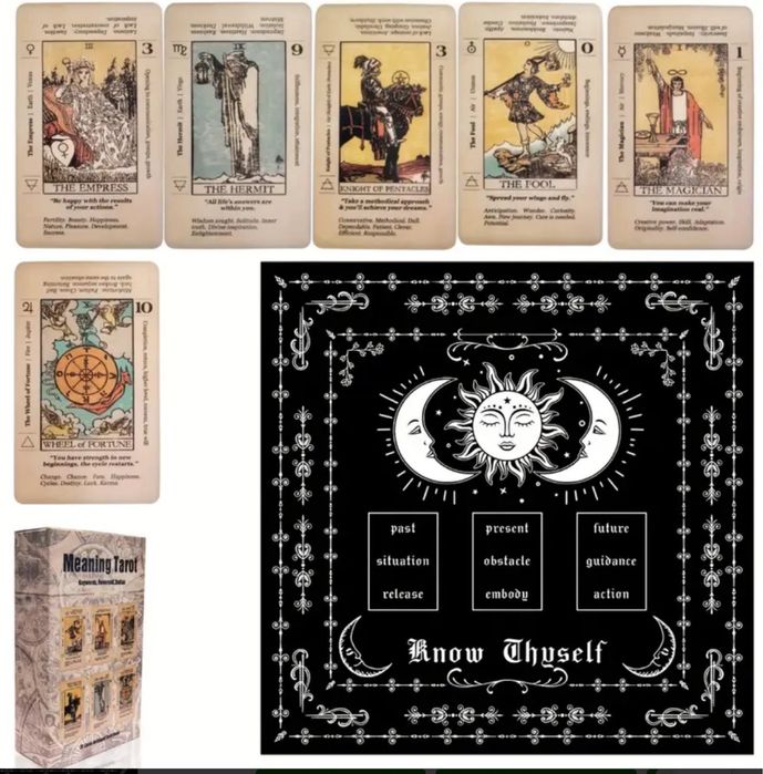 Tarot com guia e toalha de mesa