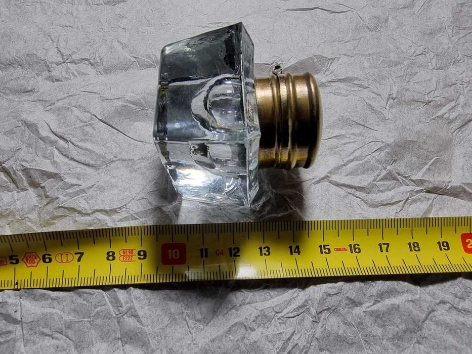 Tinteiro Simples em Vidro e Tampa em Latão