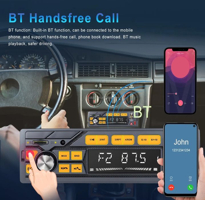 Rádio Automóvel Bluetooth 1din Bluetooth USB AUX FM novo