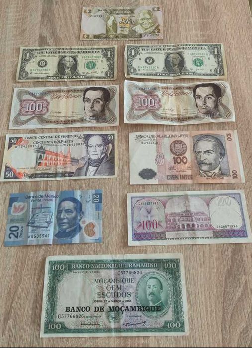 Zestaw 10 banknotów (Afryka + Ameryka)