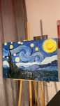 Pintura a oléo, feito a mão (Vicent Van Gogh - Starry Night)