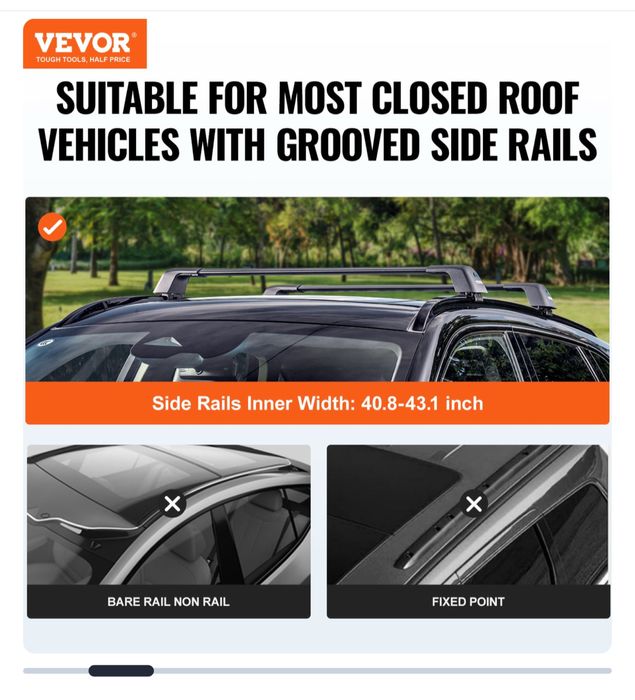 Conjuntos de Barras para calhas Longitudinais Thule+CRUZ ‘como novos’