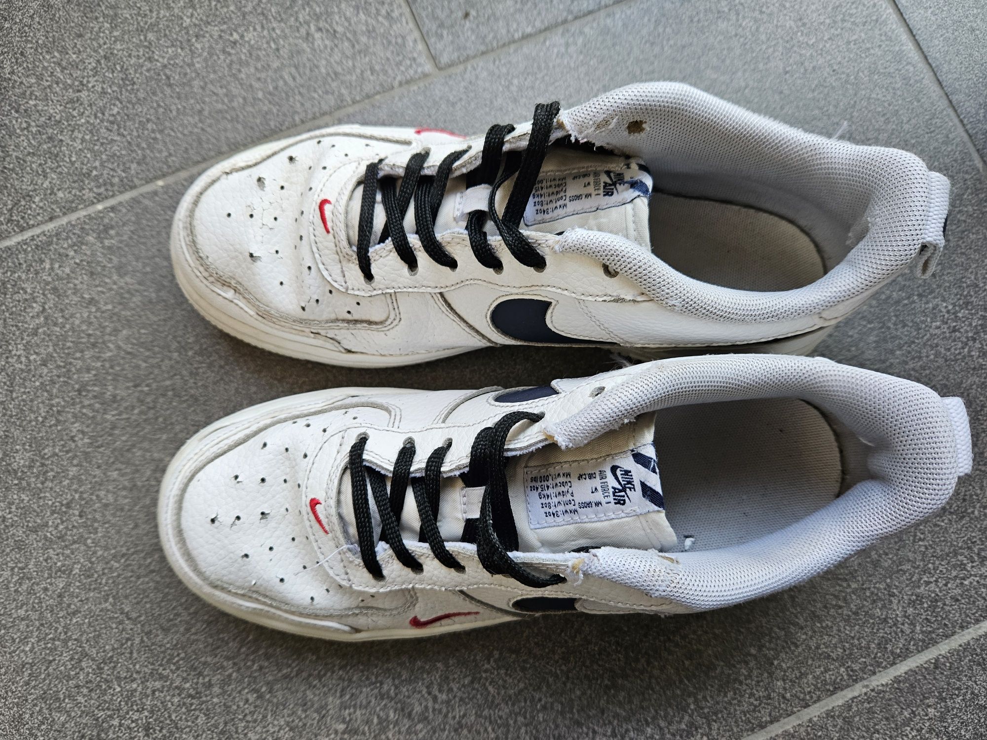 Adidasy Nike Air Force 1 r 37,5 wkl 23,5- 24 plus biale sznurówki
