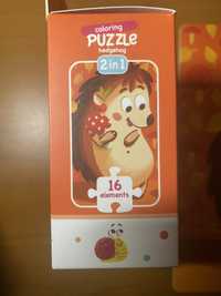 Dodo Два пазла Puzzle Утенок и  Ежик 2 в 1, 16 эл., + Утенок пазлы