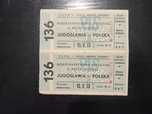 Bilet mecz Jugosławia Polska 13.05.1973, Stadion X-lecia, rzadkie