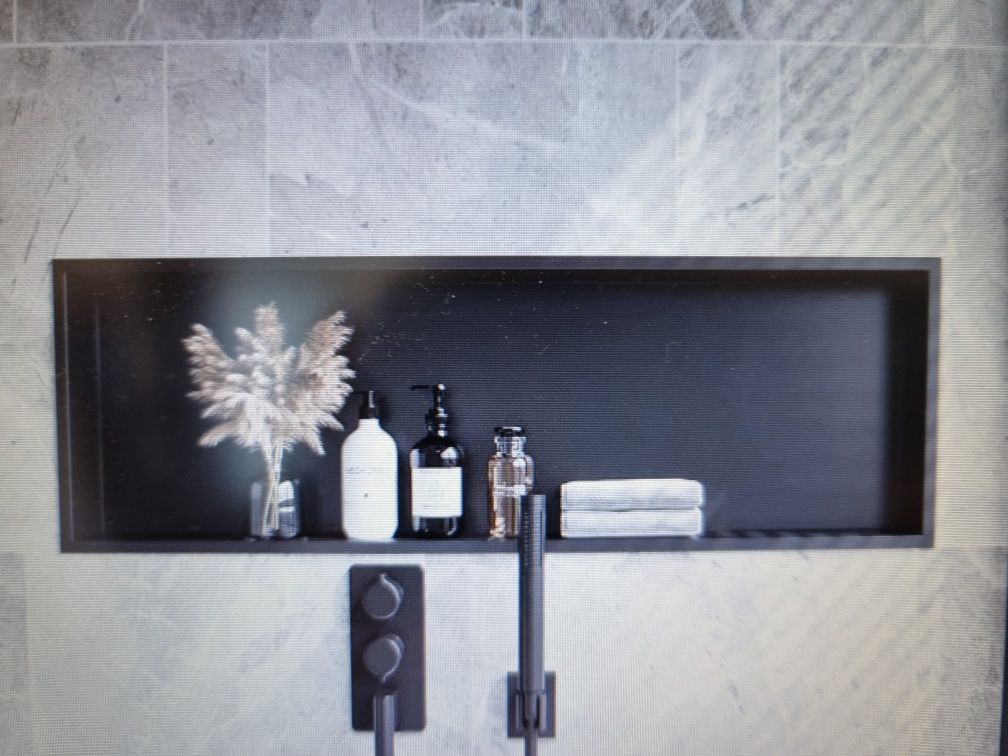 Neodrain półka wnekowa kołnierz lazienkowy czarny  90x30x10