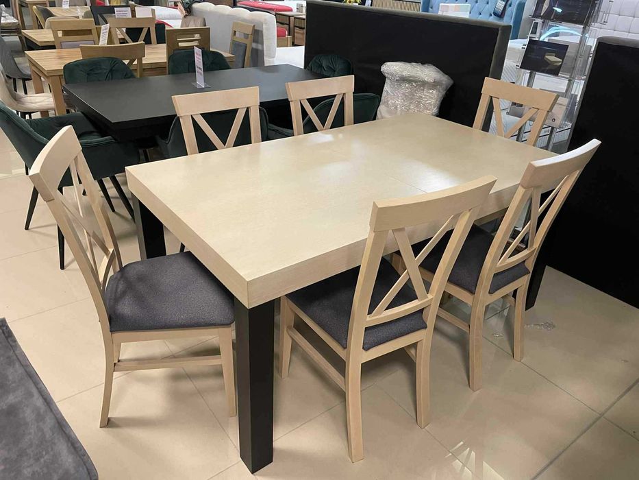 (97WN) Stół rozkładany + 6 krzeseł, wyprzedaż 1599 zł