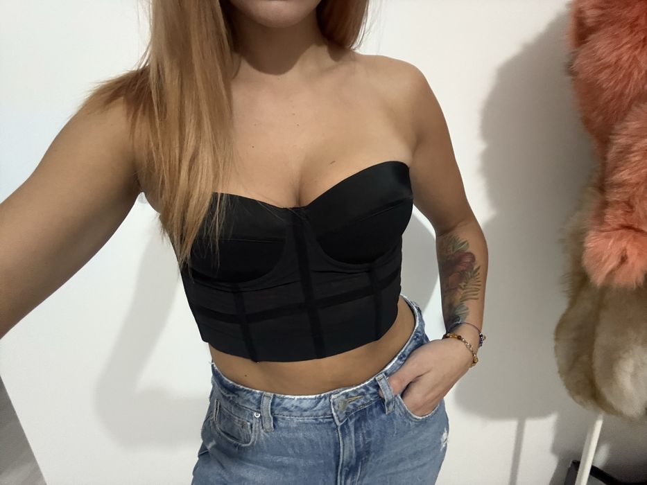 Gorset impreza klub siateczka boski seksowny crop top