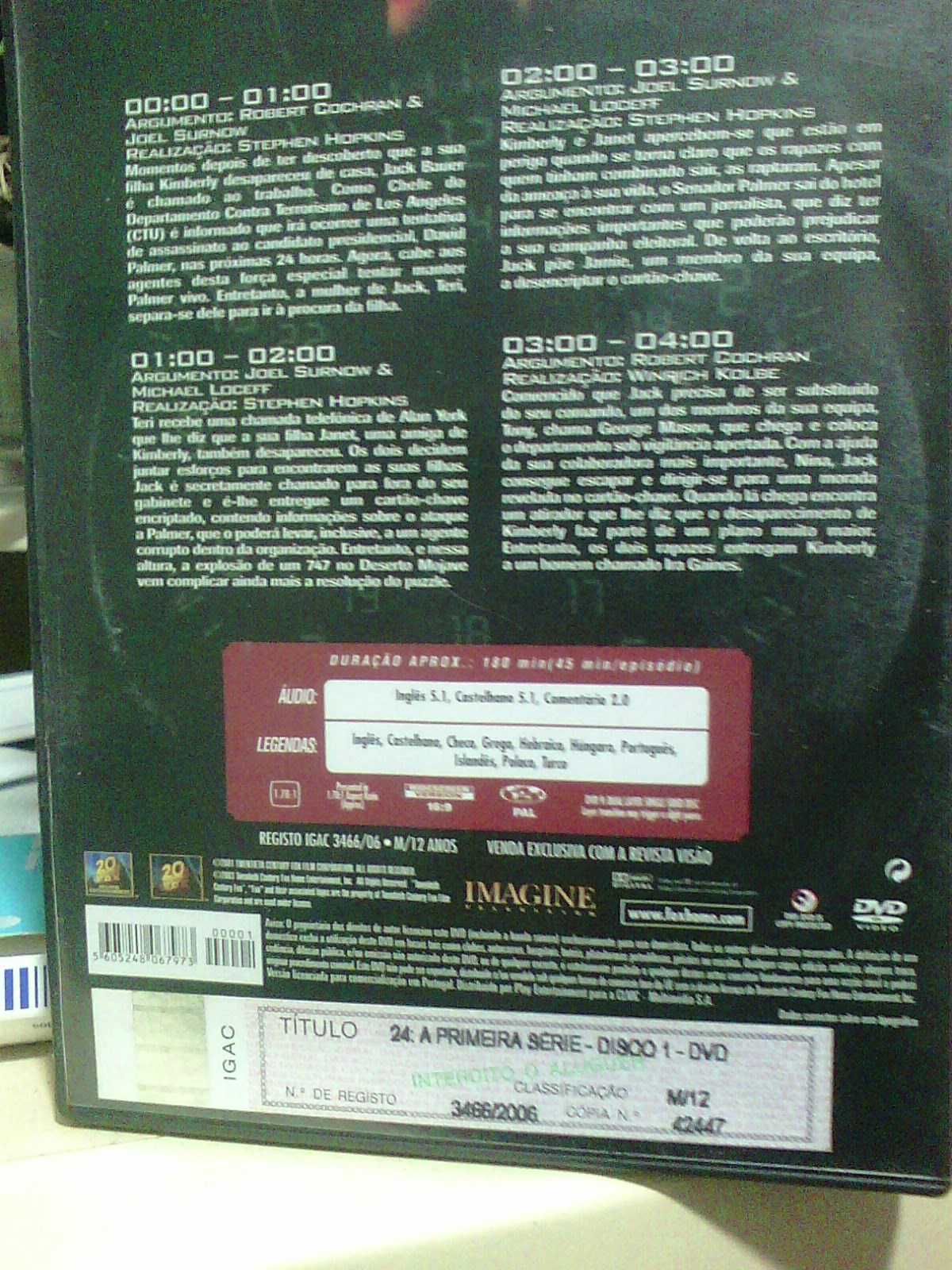 Série 24 Horas  DVD- portes ctt  grátis