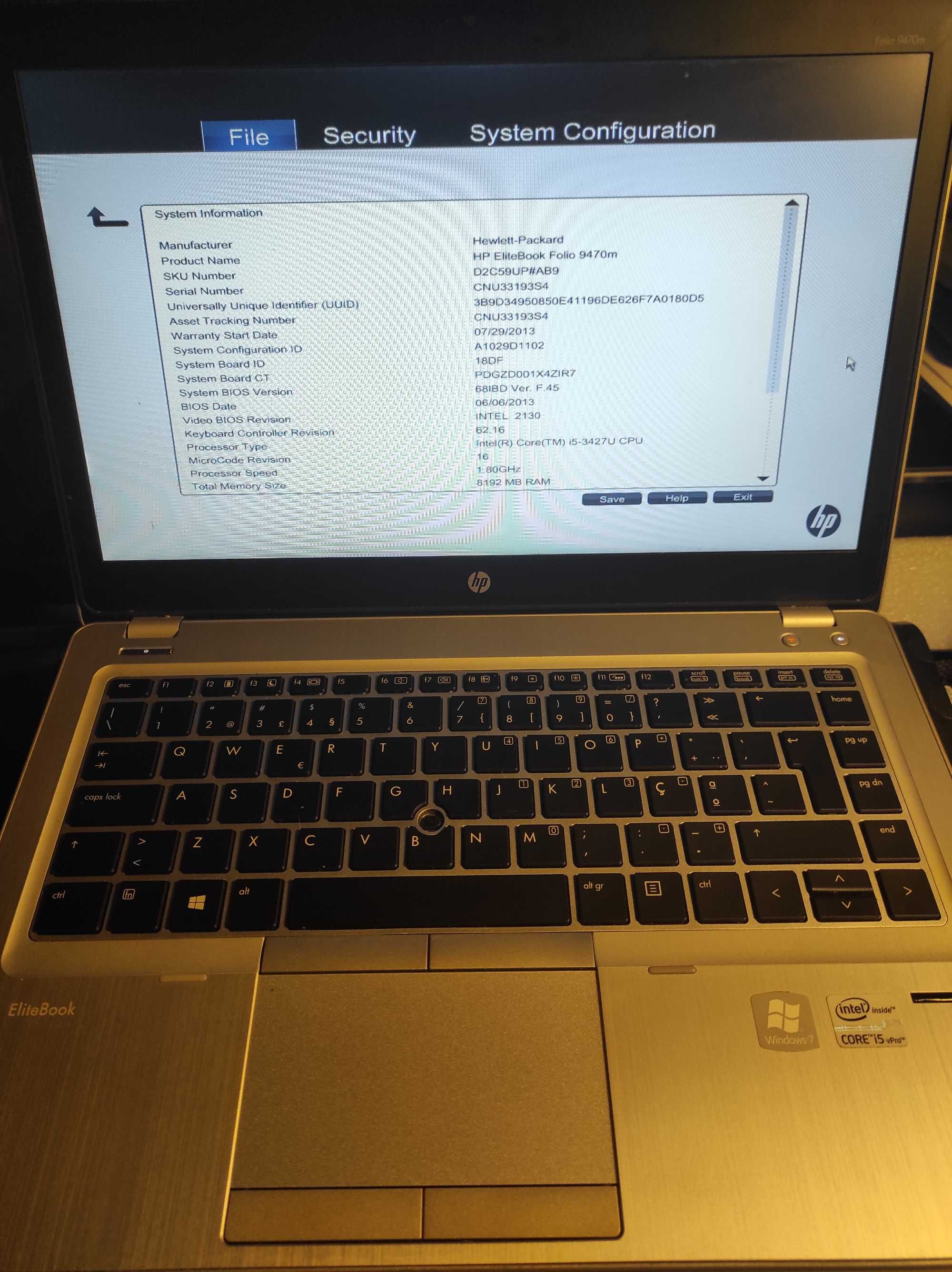 HP Elitebook 9470M