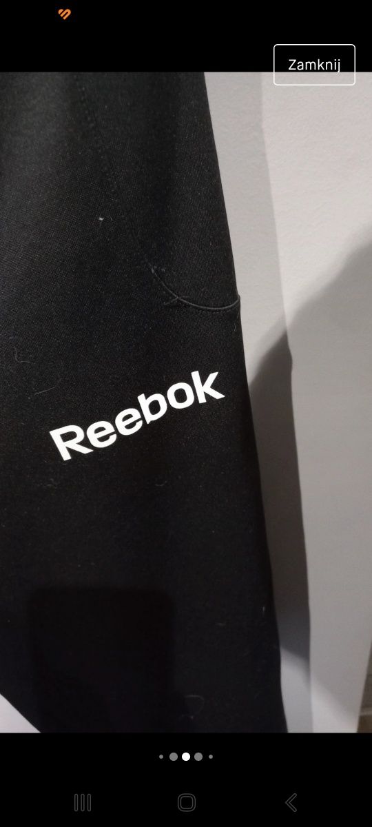 Czarne spodnie dresowe z prostą nogawką REEBOK