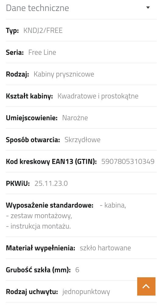 Nowa kabina prysznicowa Sanplast 120/80