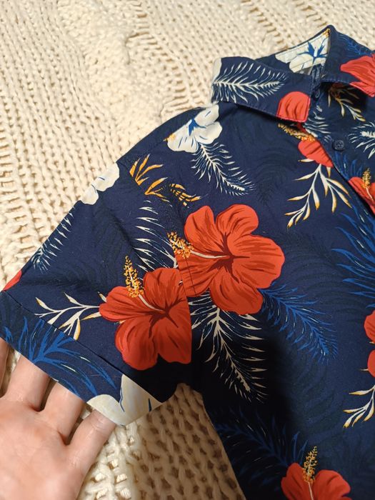 116 Primark koszula hawajska kwiaty orchidea liście