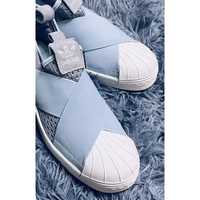 Оригінальні голубі кросівки adidas superstar slip