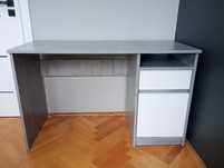 Biurko Białe, Jasny Beton Z Szafką i Szufladą | 120 cm