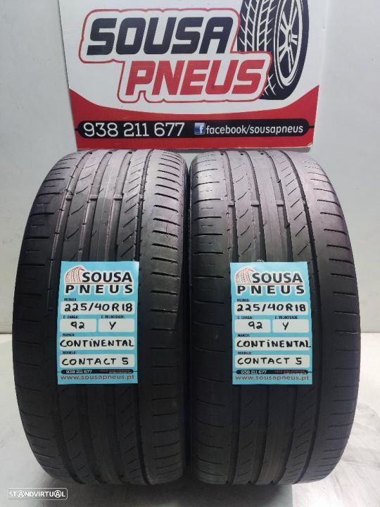 2 pneus semi novos 225-40r18 continental - oferta dos portes 120 EUROS