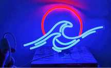 Lampka LED Neon Fala o Wschodzie i Zachodzie Słońca
