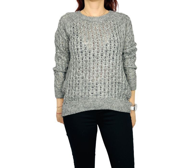 Ażurowy sweter w odcieniu szarości XS 34 H&M