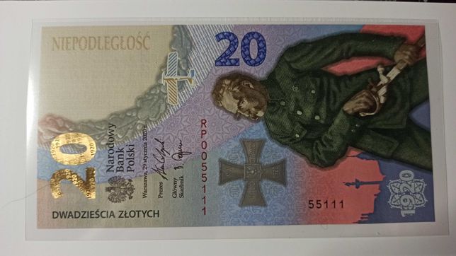 Banknot kolekcjonerski Bitwa Warszawska 1920 numer 55111 + folder