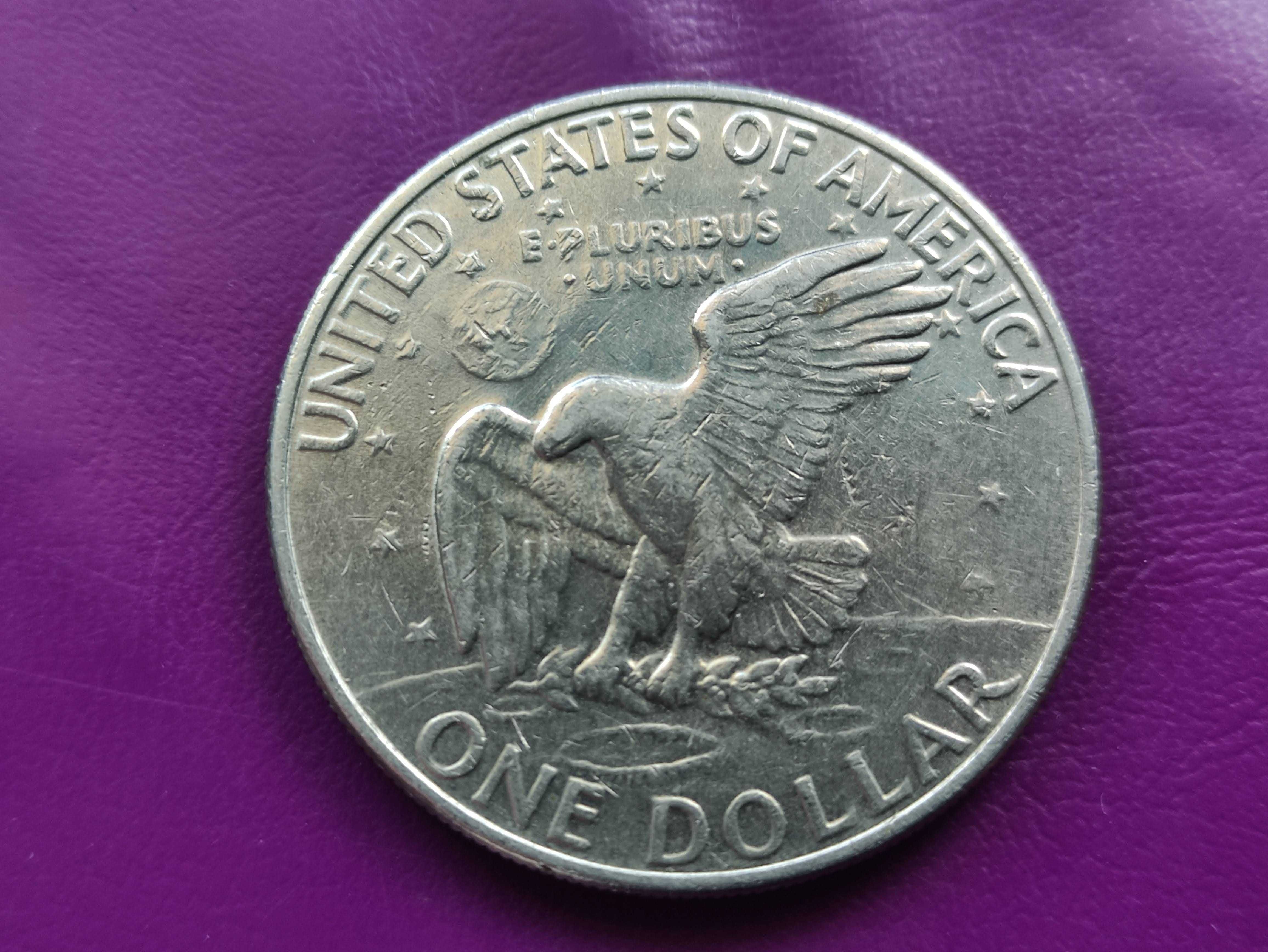 Moneta 1 DOLLAR 1972 z literką D (EISENHOWER - ORZEŁ) - ŁADNA