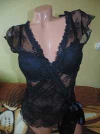 Блуза-сіточка,блузка ажурна,чорна майка,з пояском42- 44-46р