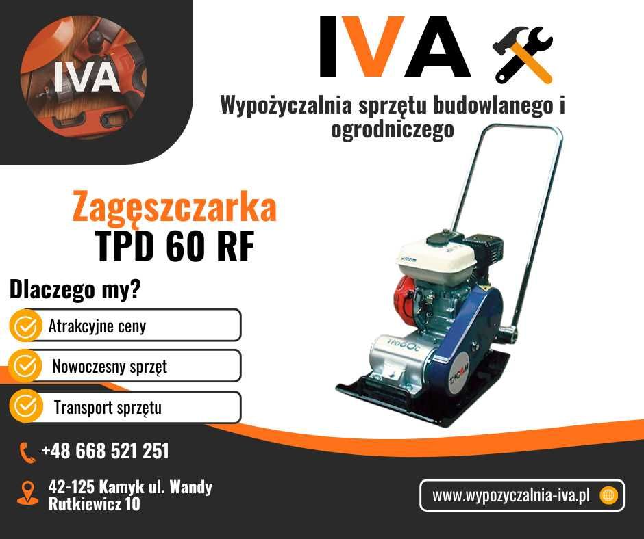 Wynajem zagęszczarka TPD 60 RF wypożyczalnia sprzętu
