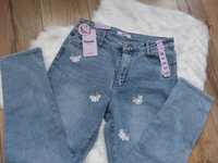 Nowe blogerskie jeansy Daysie motylki Mom Jeans L/40