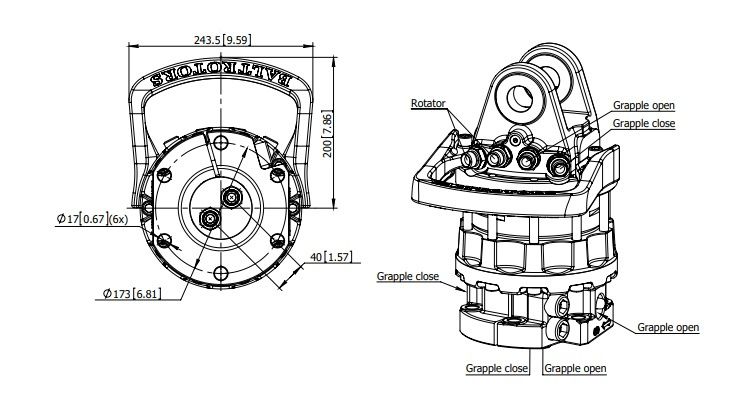 Baltrotors / 10 T / Flansza / Rotator hydrauliczny / Obrotnica / Rotor