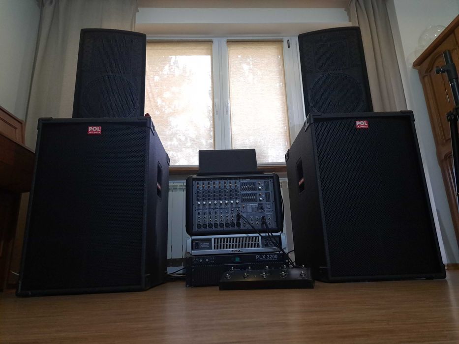 Kolumny Pol Audio, wzmacniacz ADS PLX 3200 i QSC PLX 2502, TC Helicon