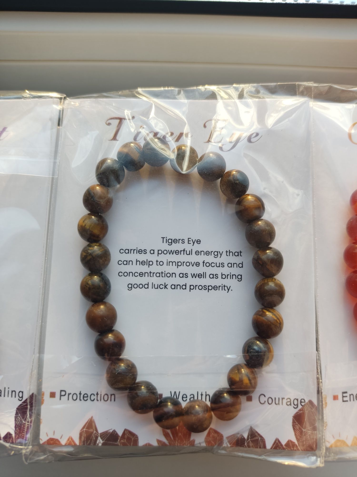 Браслет на руку из Аметис Тигровый глаз Карнелиан Tyger Eye Carnelian