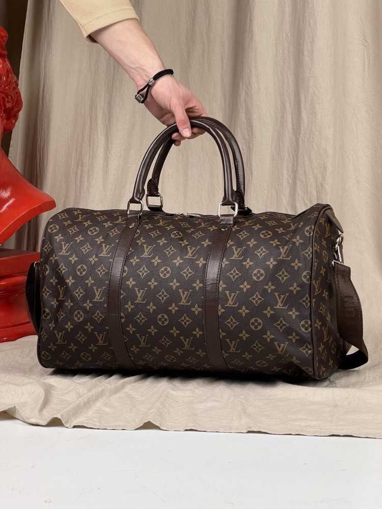 Кожаная сумка Louis Vuitton дорожная коричневая