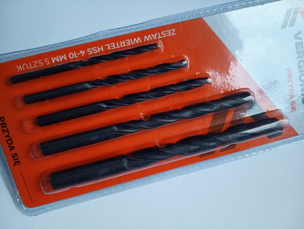 Zestaw wierteł do metalu drewna plastiku HSS 4-10mm 5szt